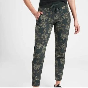 Athleta Green Floral Joggers